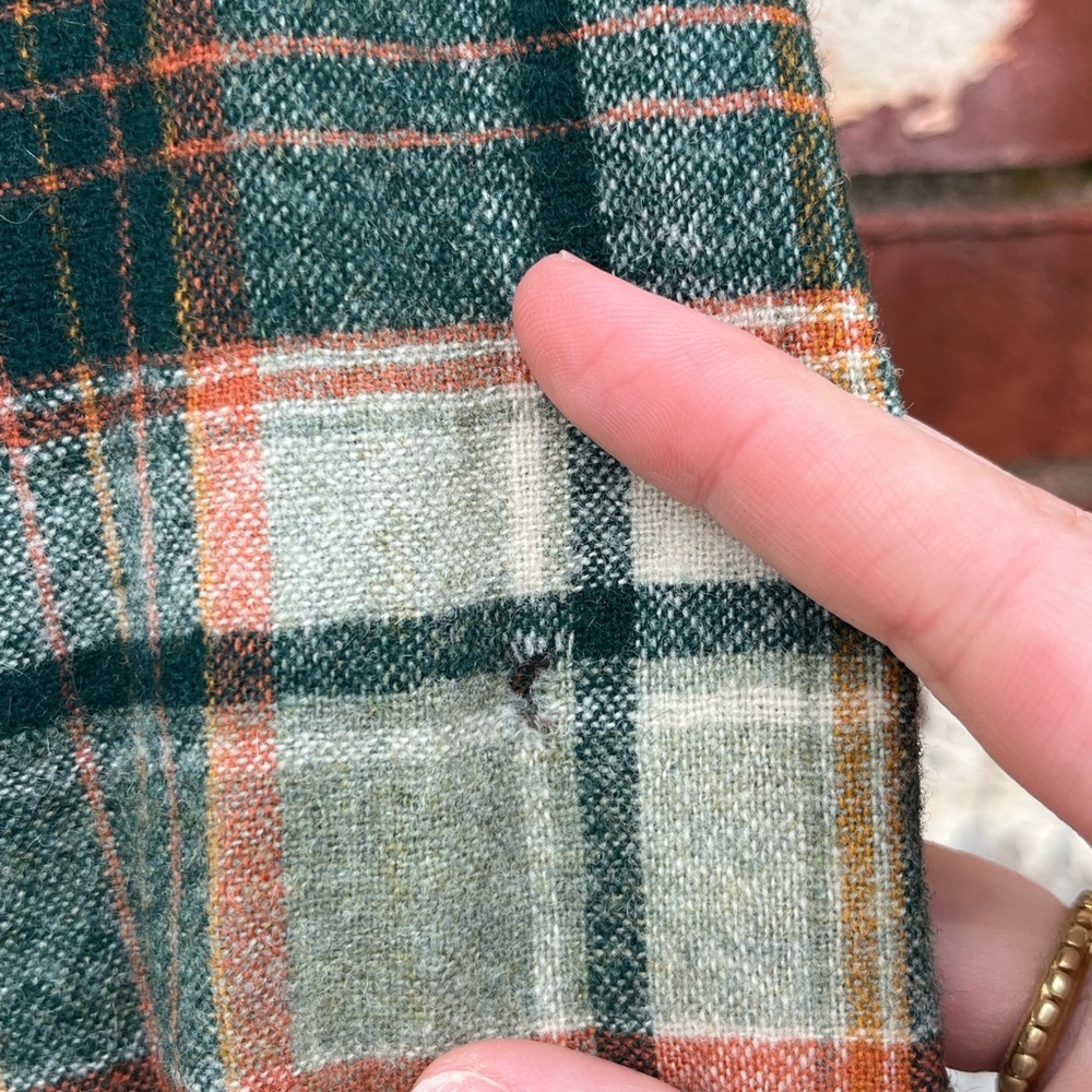 Vintage 1960 Green Plaid Pendleton Wool 49er Button up Shirt Top Men S Women M - Picture 11 of 11